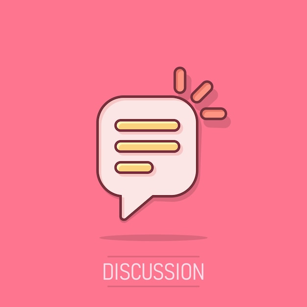 Vector habla icono de señal de chat en estilo cómico burbujas de habla ilustración vectorial de dibujos animados en fondo aislado botón de discusión del equipo efecto de salpicaduras concepto de negocio