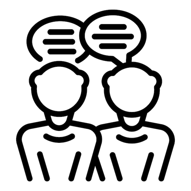 Hablar club de estudiantes icono contorno vector Educación estudio en línea inteligente