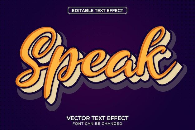 Vector hablar efecto de texto editable