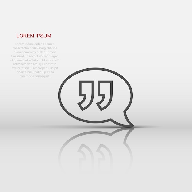 Hablar icono de chat en estilo plano Ilustración de vector de burbuja de discurso sobre fondo blanco aislado Concepto de negocio de discusión de equipo