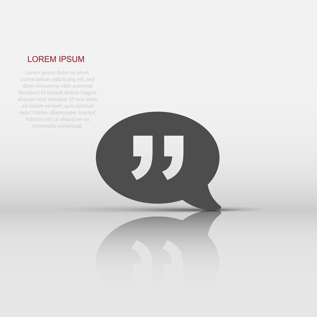 Hablar icono de chat en estilo plano Ilustración de vector de burbuja de discurso sobre fondo blanco aislado Concepto de negocio de discusión de equipo
