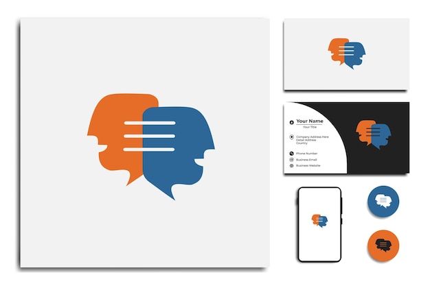Hablar letras letra marca en chat burbuja cara icono logo vector señal
