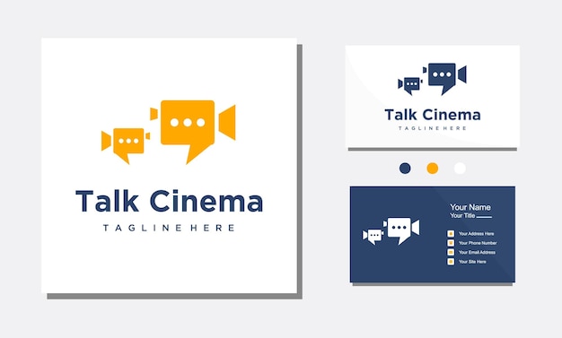 Hablar película cine logo diseño icono vector