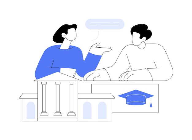 Hable con ilustraciones de vectores de dibujos animados aislados de estudiantes actuales