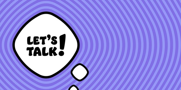 Hablemos Burbuja de voz con texto Hablemos Boom estilo cómico retro Estilo de arte pop Icono de línea vectorial para negocios y publicidad