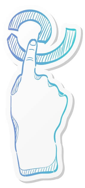 Hacer clic con la mano en el icono del botón circular