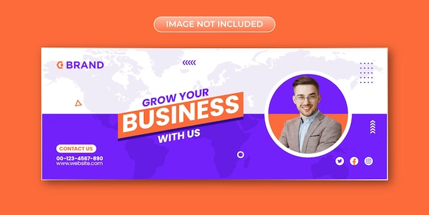 Hacer crecer el negocio Plantilla de banner de portada de facebook de marketing digital