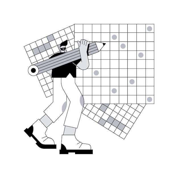 Hacer un crucigrama y sudoku concepto abstracto ilustración vectorial