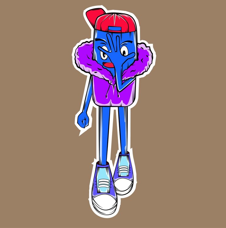 Hacer dibujos animados ilustrador tubo de acción adiós