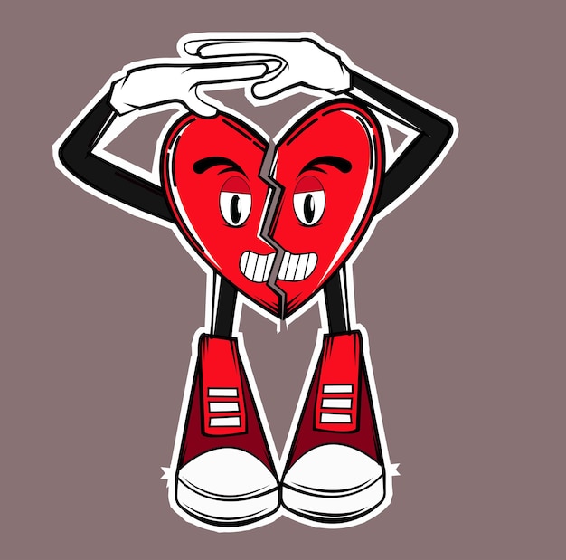 hacer dibujos animados lindos de personas que tienen el corazón roto y caen de amor