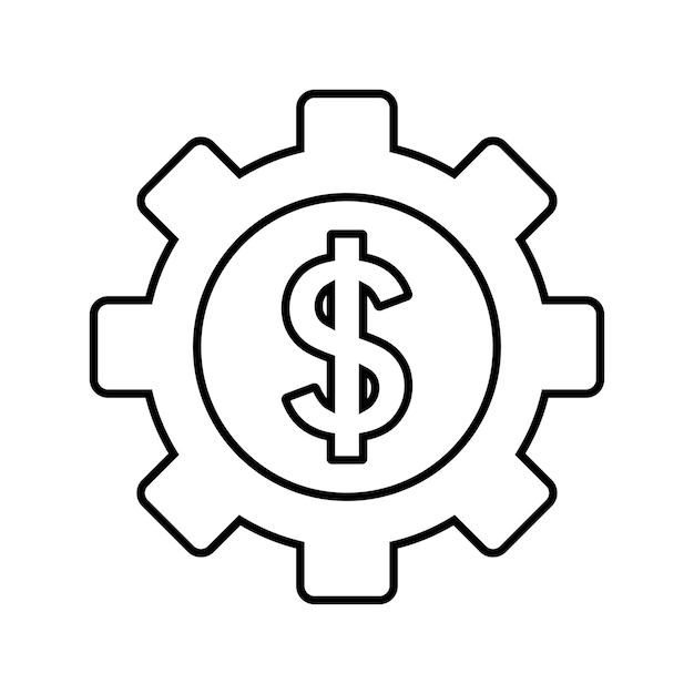 Hacer dinero con el icono del contorno Vector de arte de línea
