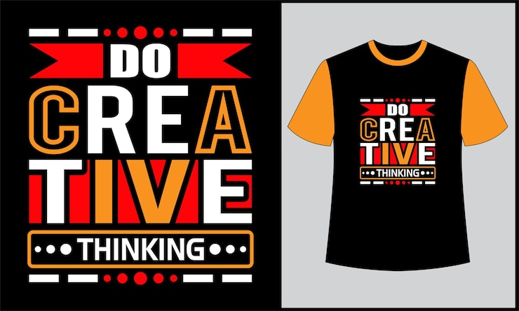 Vector hacer diseño de camiseta de ilustración de tipografía de pensamiento creativo
