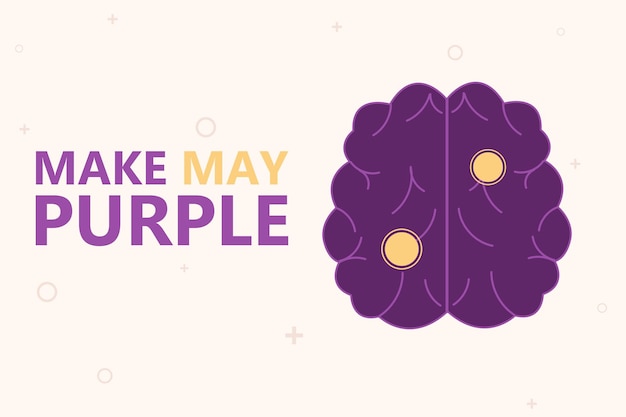Hacer el fondo de may purple brain stroke en estilo plano