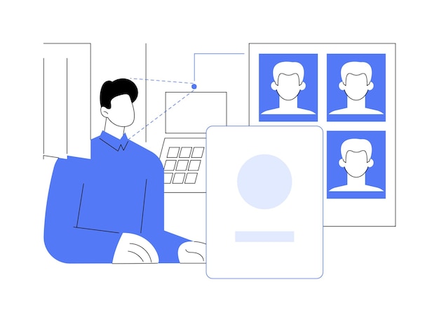 Hacer foto para documentos concepto abstracto ilustración vectorial