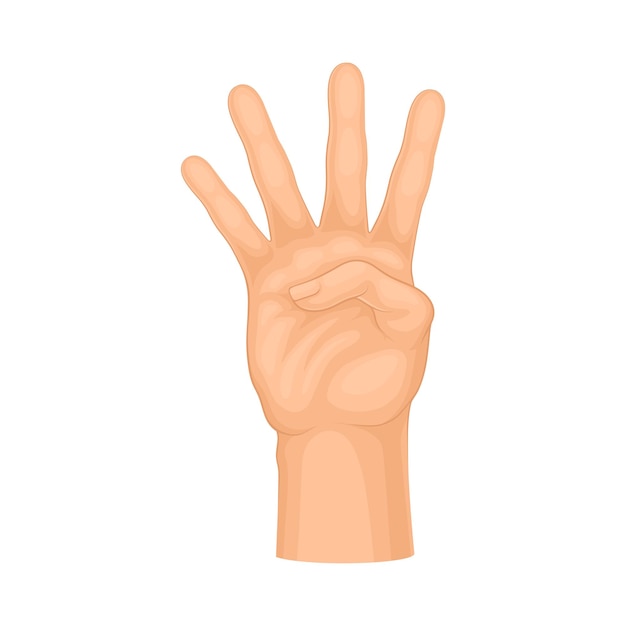 Vector hacer un gesto de la mano aislado en un fondo blanco elemento vectorial contar el signo en el concepto de comunicación sin voz