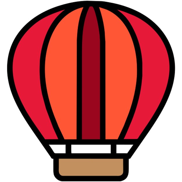 Hacer un icono de globo de aire caliente rojo perfecto para la aventura y las experiencias de globo icono