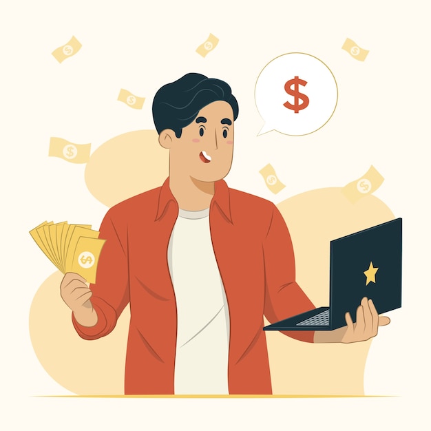 Vector hacer ilustración del concepto de dinero