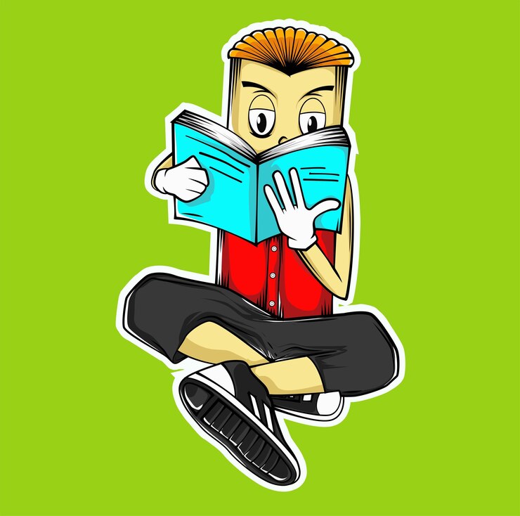 hacer una linda mascota de una muñeca leyendo un libro de cuentos
