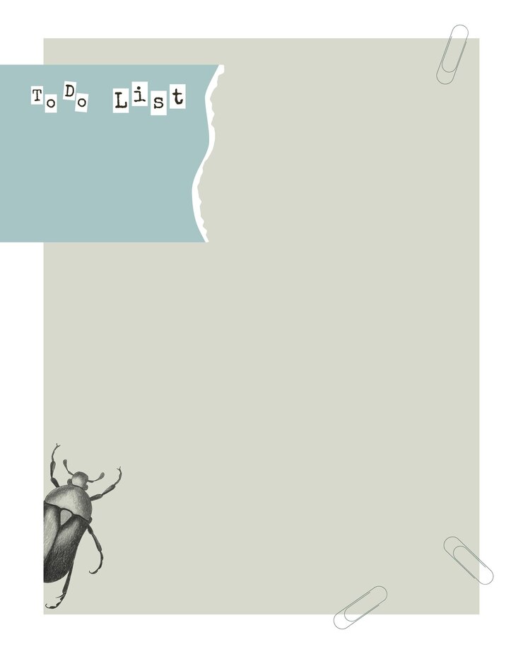 Vector para hacer una lista de estilo de collage vintage con plantilla de errores monocromáticos de sello dibujado a mano para recordatorios de notas