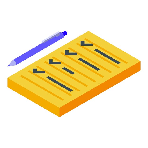 Para hacer una lista de nuevas ideas icono vector isométrico pensamiento creativo