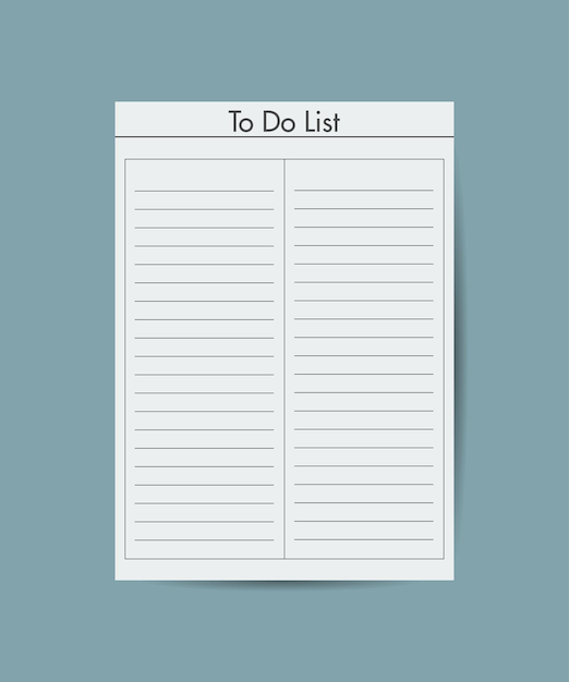 Para hacer una lista de papel del planificador de la agenda Icono plano aislado sobre fondo gris