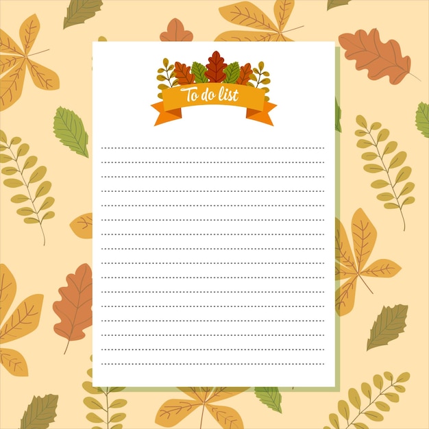 Para hacer una lista de la plantilla de papel otoño background2