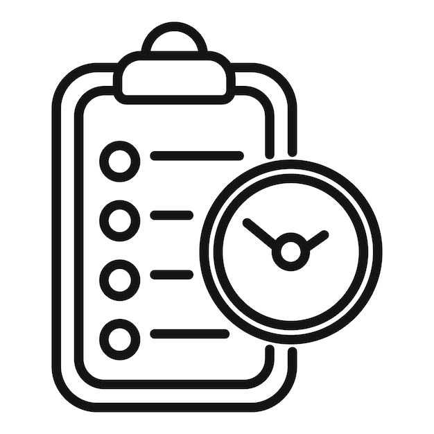 Para hacer una lista de trabajo tardío icono contorno vector negocio en línea.