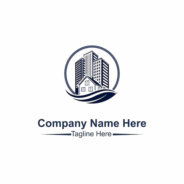 Hacer un logotipo moderno de bienes raíces aquí