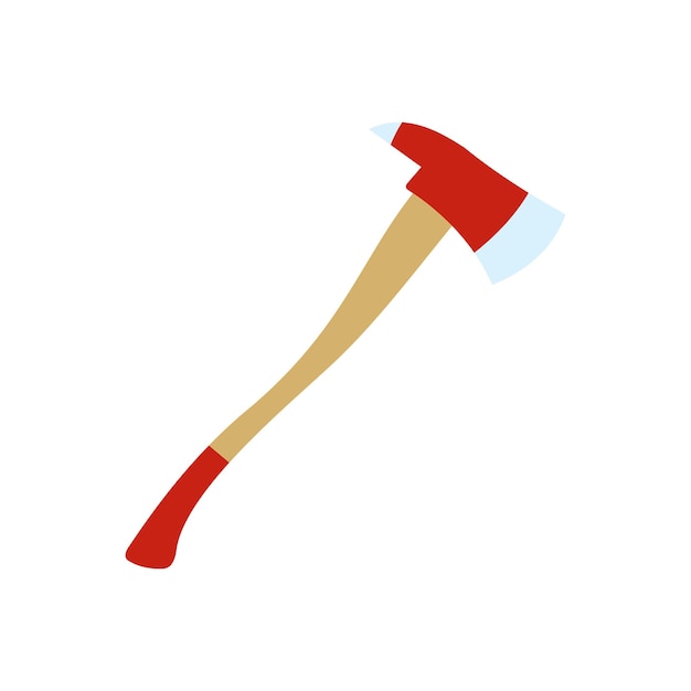 Hacha para un icono de bombero en estilo plano aislado sobre fondo blanco