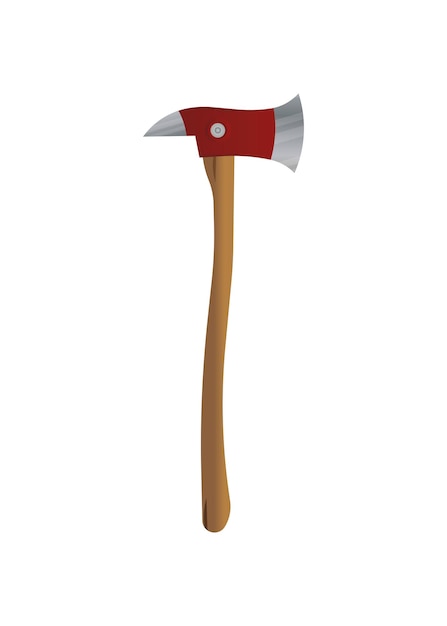 Hacha de madera aislada sobre fondo blanco Vector
