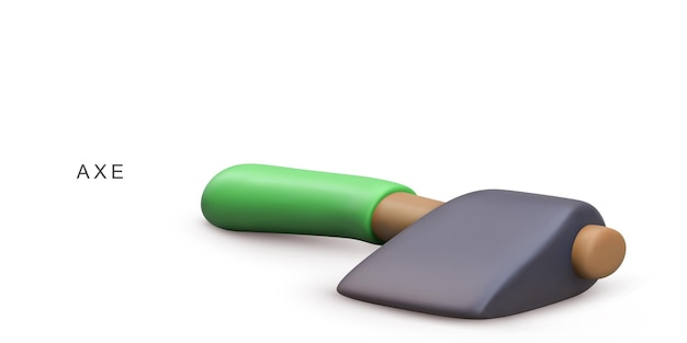 Hacha con mango verde y cuchilla de metal afilada para carpintería acampada construcción silvicultura