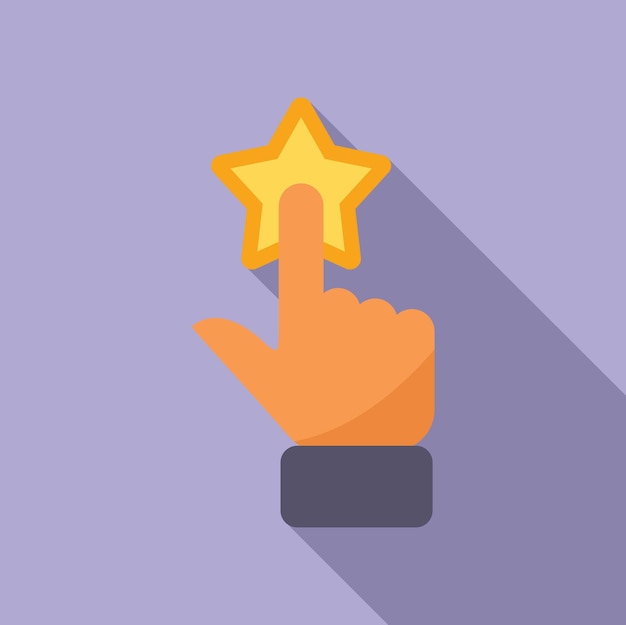 Haciendo clic en el icono de la estrella ilustración de diseño plano