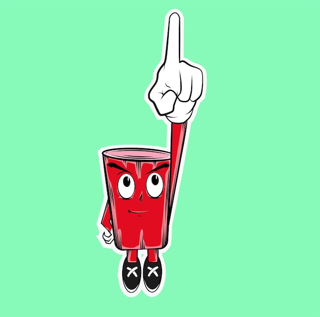 haciendo una linda sonrisa de dibujos animados señalando algo ilustración