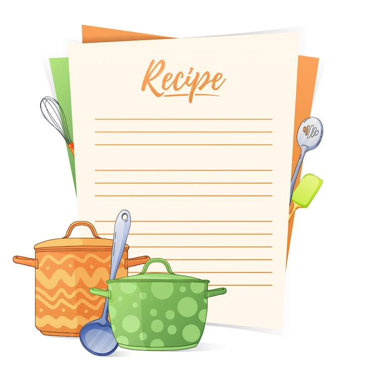 Vector haciendo la receta para cocinar.