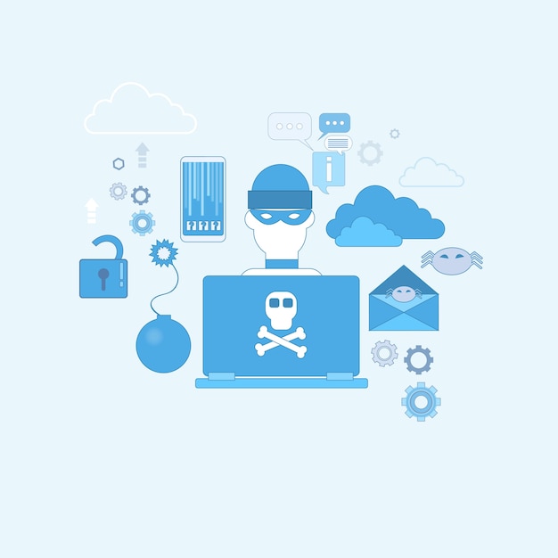 Hacker Actividad Virus informáticos Protección de datos Privacidad Internet Seguridad de la información Web Banner Ve