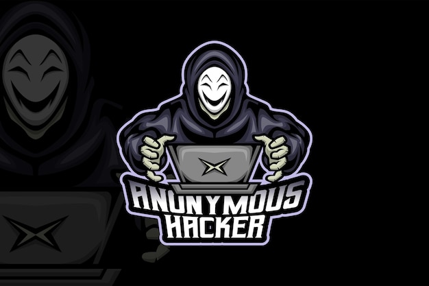Hacker anónimo: plantilla de logotipo de esport