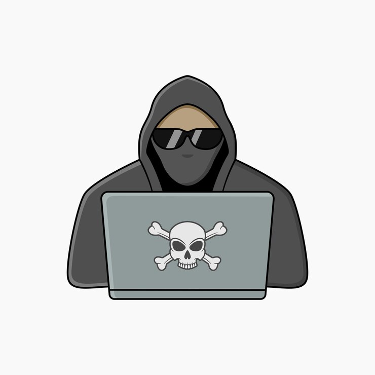 Vector hacker con diseño vectorial de cara cubierta
