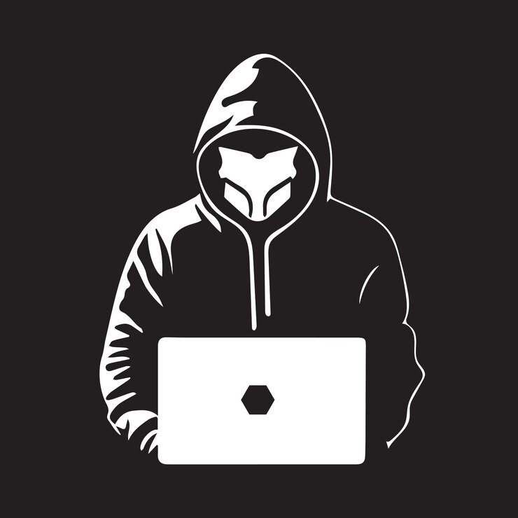 Vector hacker logo simple ilustración vectorial mínima