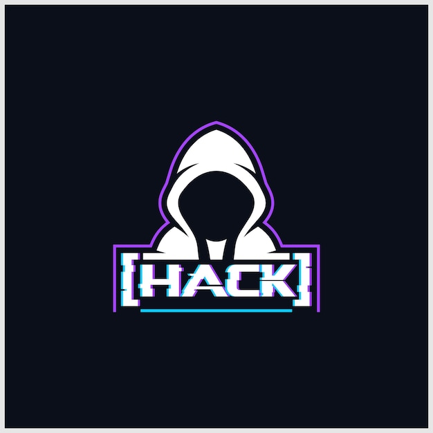 Vector hacker personaje creativo diseño de logotipo