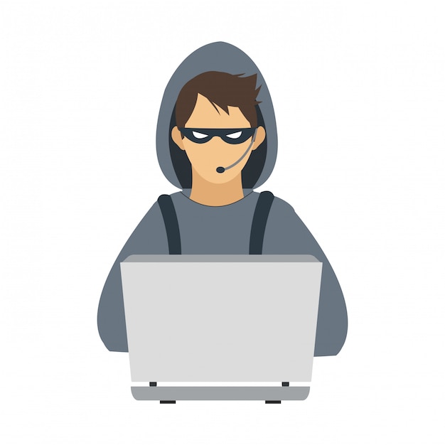 Hacker con portátil
