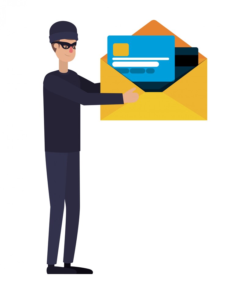 Vector hacker robando información avatar personaje