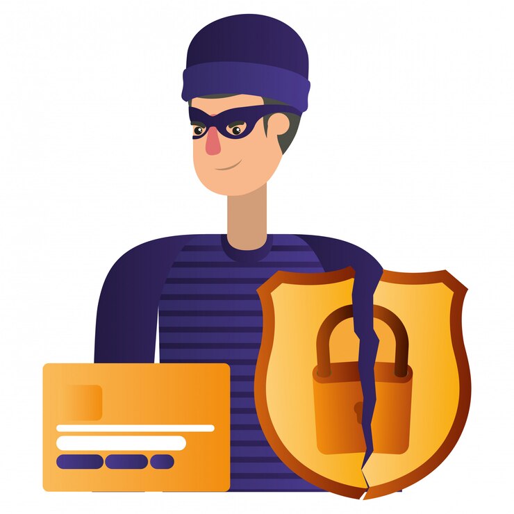 Vector hacker robando información avatar personaje