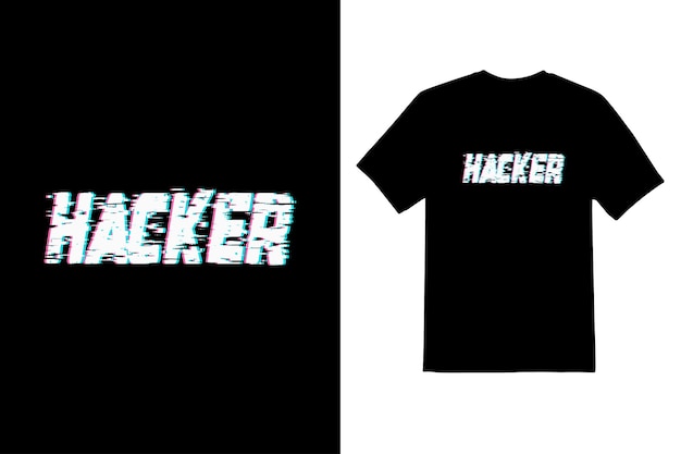 Hacker typeface vector diseño de camiseta