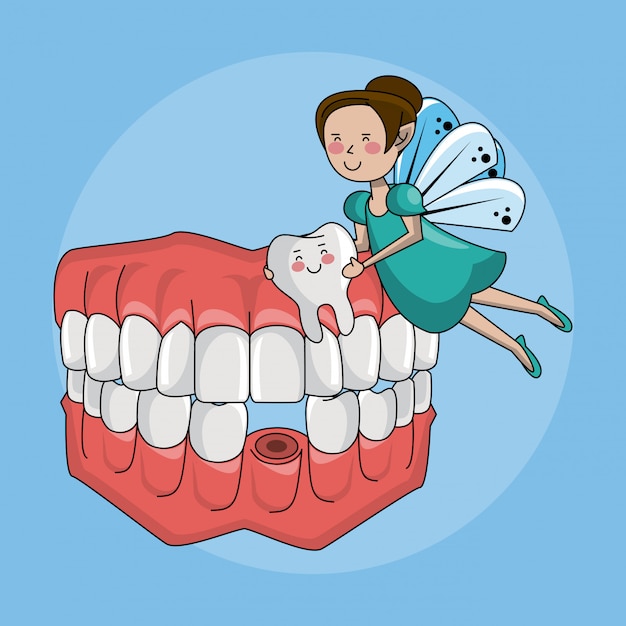 Hada de los dientes y cuidado dental