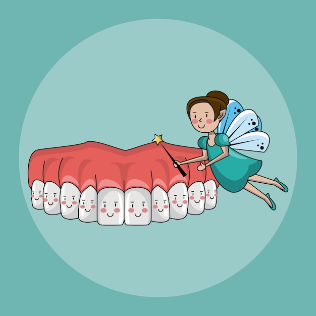 Hada de los dientes y cuidado dental
