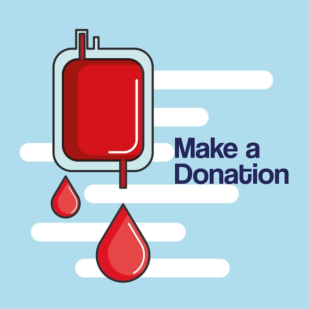 Haga una bolsa de donación de sangre saludable