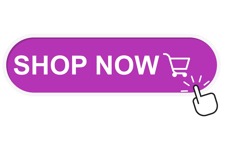 Vector haga clic para comprar. compras en línea, cursor de flecha y clic de cursor de mano. iconos vectoriales