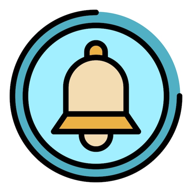 Haga clic en el icono de la campana de suscripción Contorno haga clic en el ícono del vector de las campanas de suscripción Color plano aislado