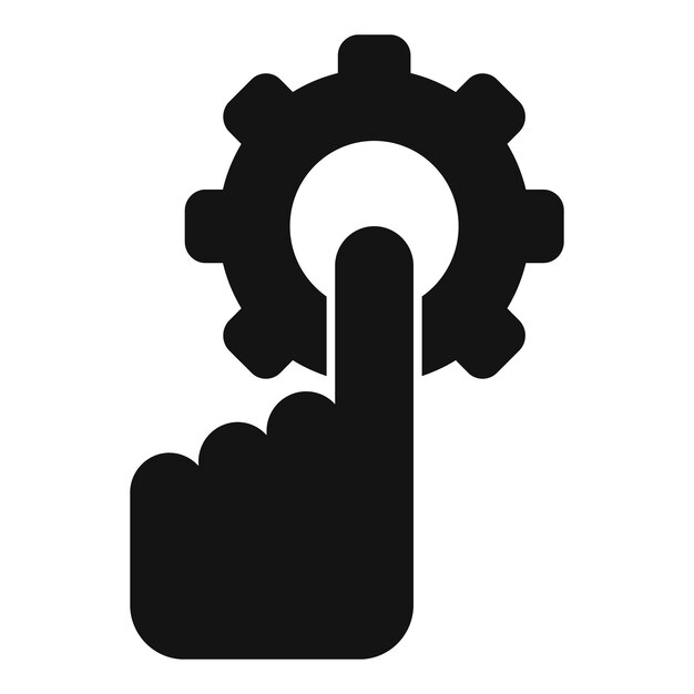 Haga clic en el icono de engranaje del administrador vector simple Tierra ecológica Tierra de desarrollo