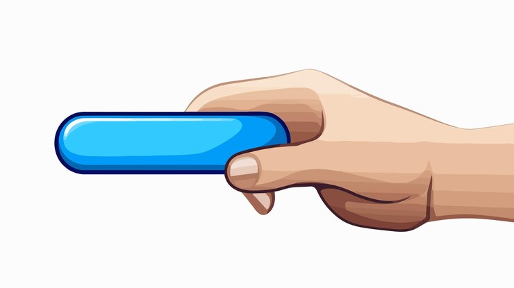 Vector haga clic en el icono del vector del cursor de la mano azul para el diseño web